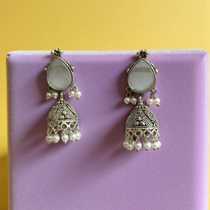 Silver Oxidised Classic Whimsy Jhumki Earrings Arika