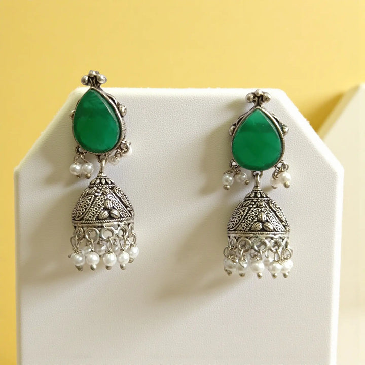 Silver Oxidised Classic Whimsy Jhumki Earrings Arika