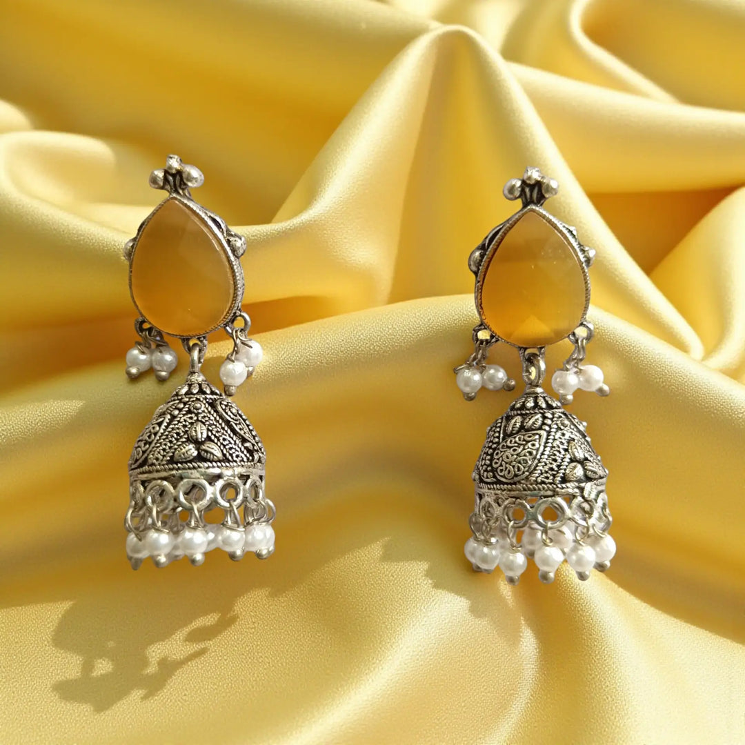 Silver Oxidised Classic Whimsy Jhumki Earrings Arika