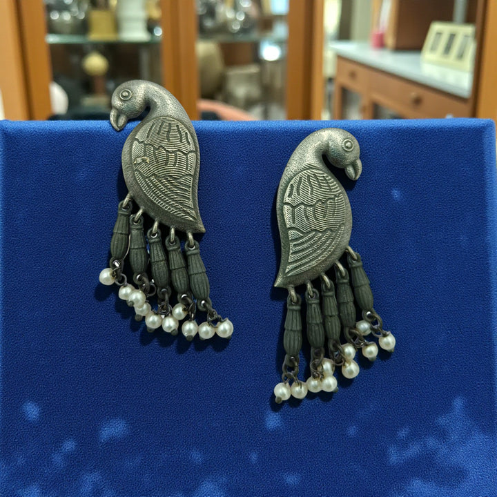 Silver Oxidised Earrings Mahi