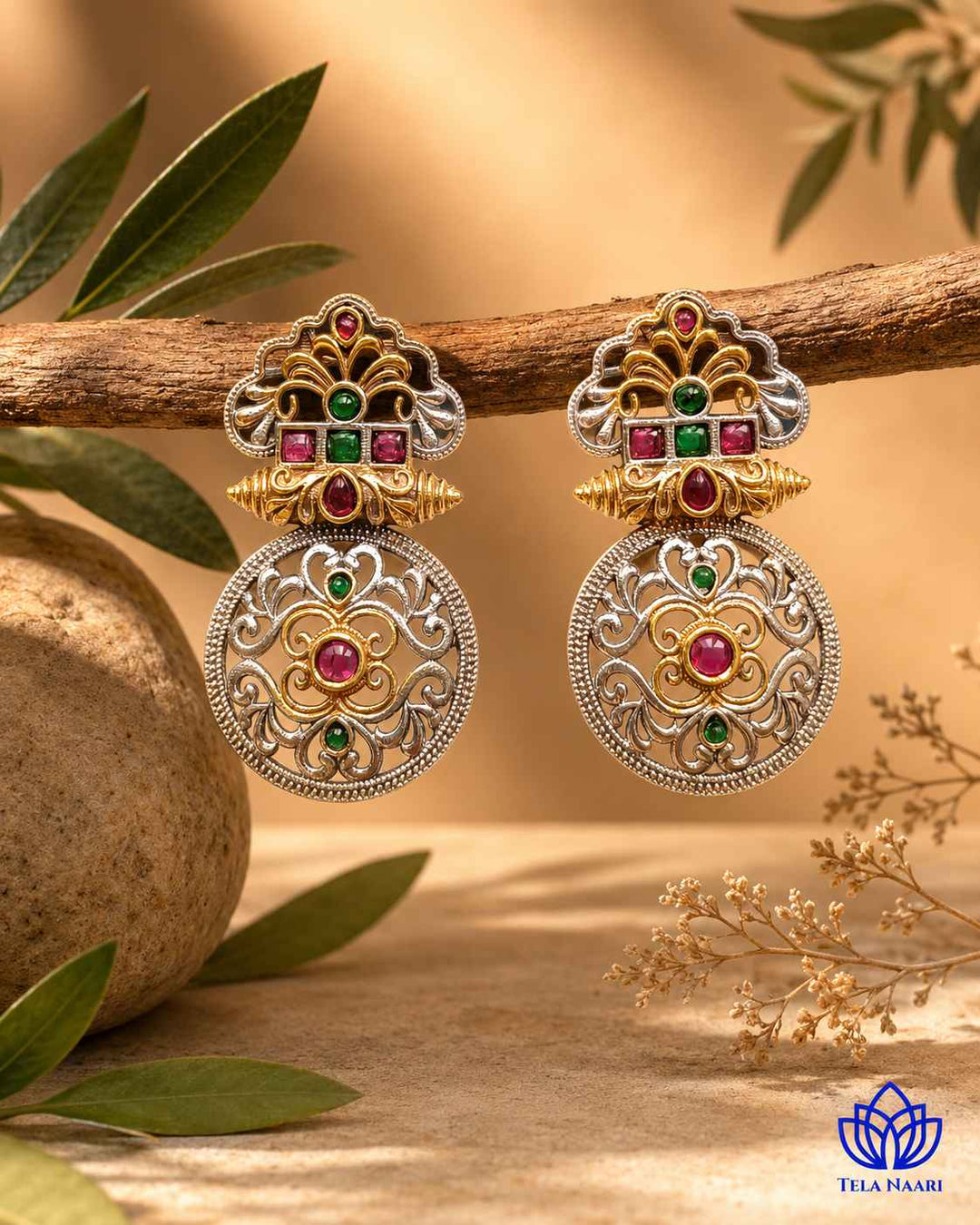 Stone accents in multiple colours highlight the round temple motif.