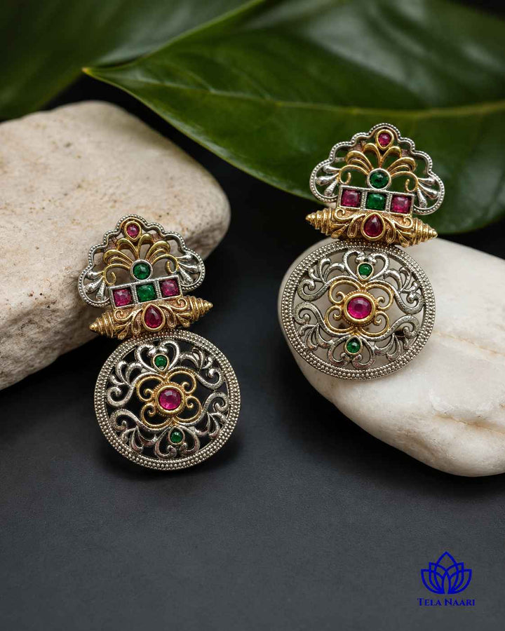 Timeless craftsmanship shines through in this oxidised earring&