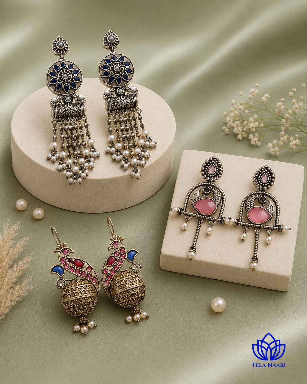 Trio of earrings in the Freya Hamper&