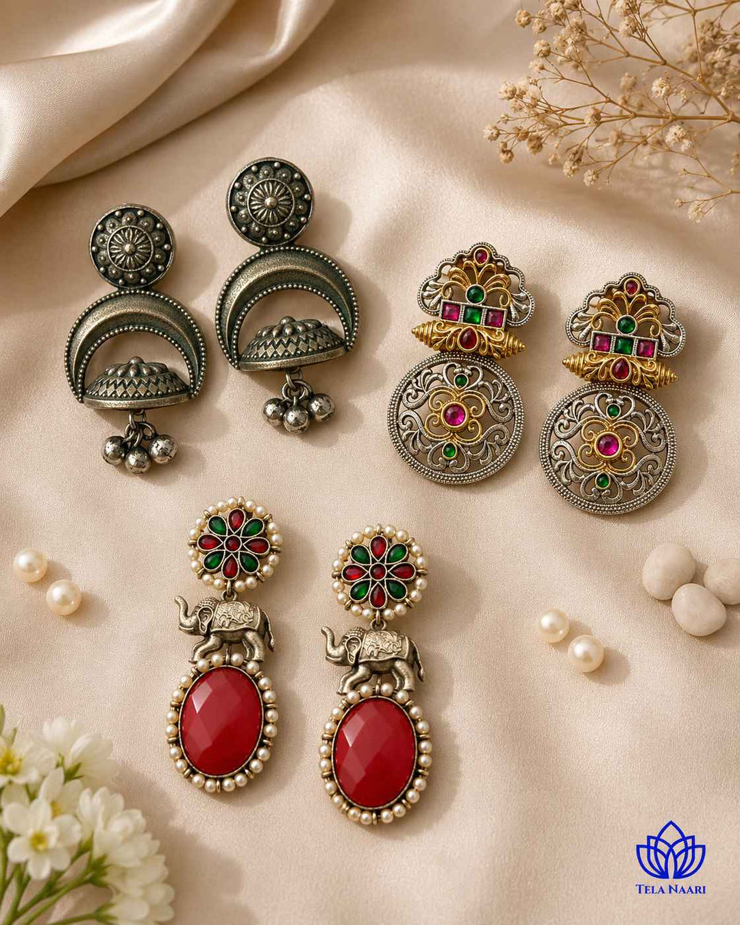 Trio of earrings in the Isla Hamper&