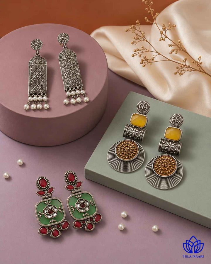 Trio of earrings in the Luna Hamper&