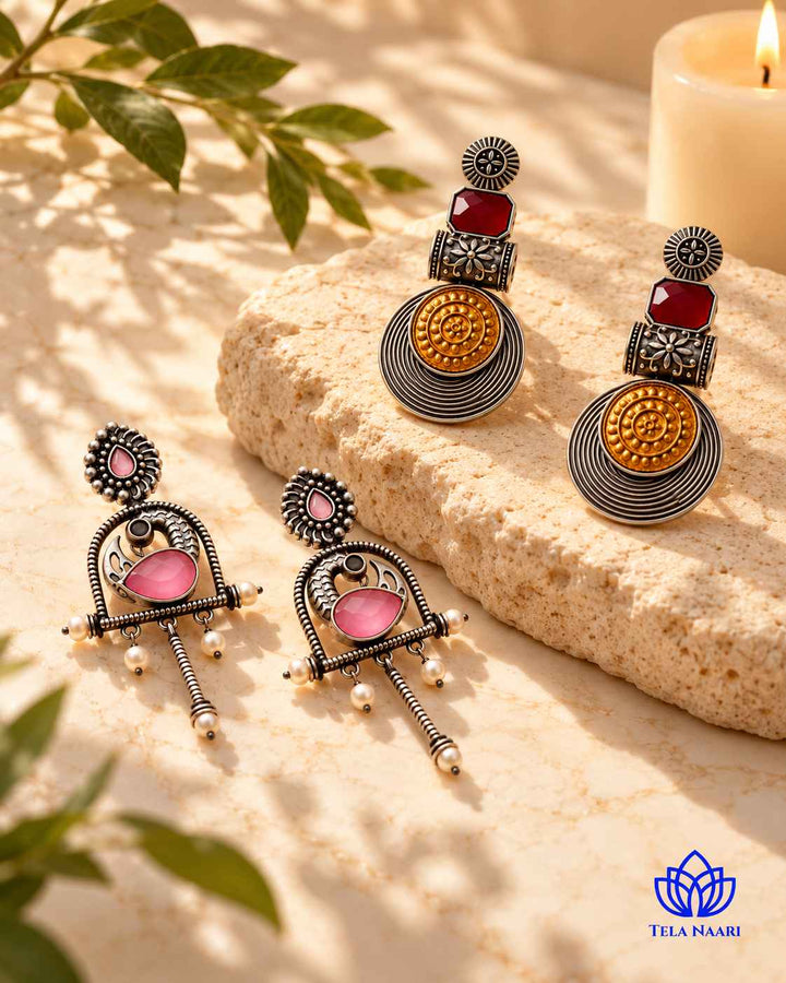 Two earring pairs in the Eden Hamper, a gift for bhabhi