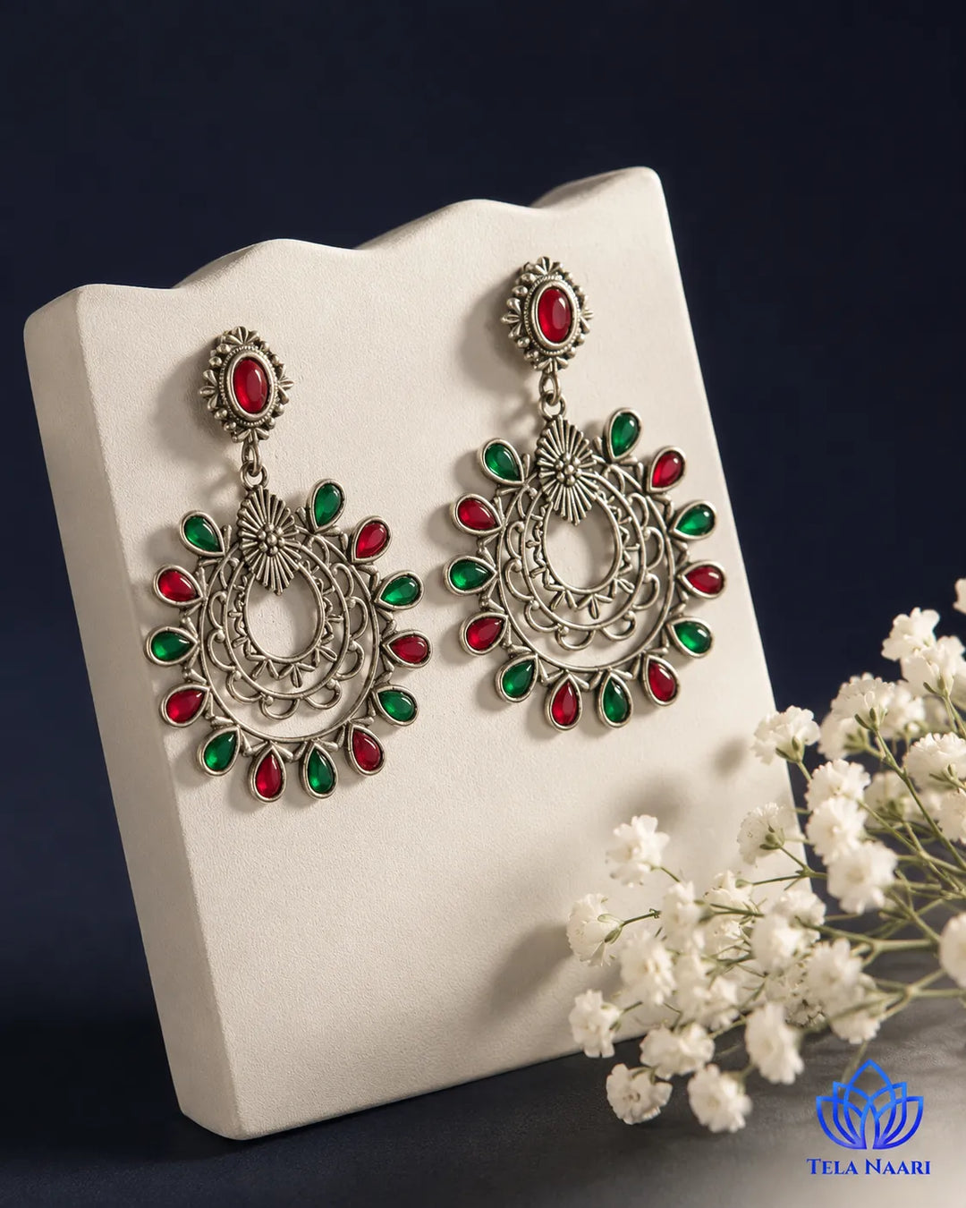 Timeless finish adds depth to the oxidised surface of this earring.