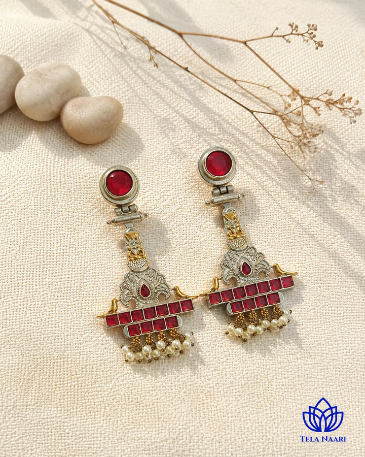Push back closure keeps this temple earring secure comfortably.