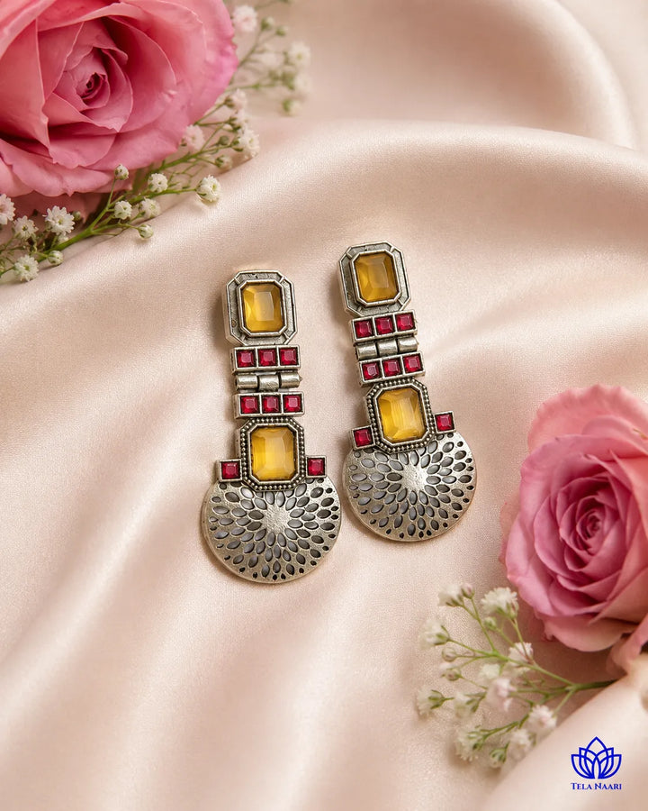 Push back closure keeps this statement earring secure comfortably.